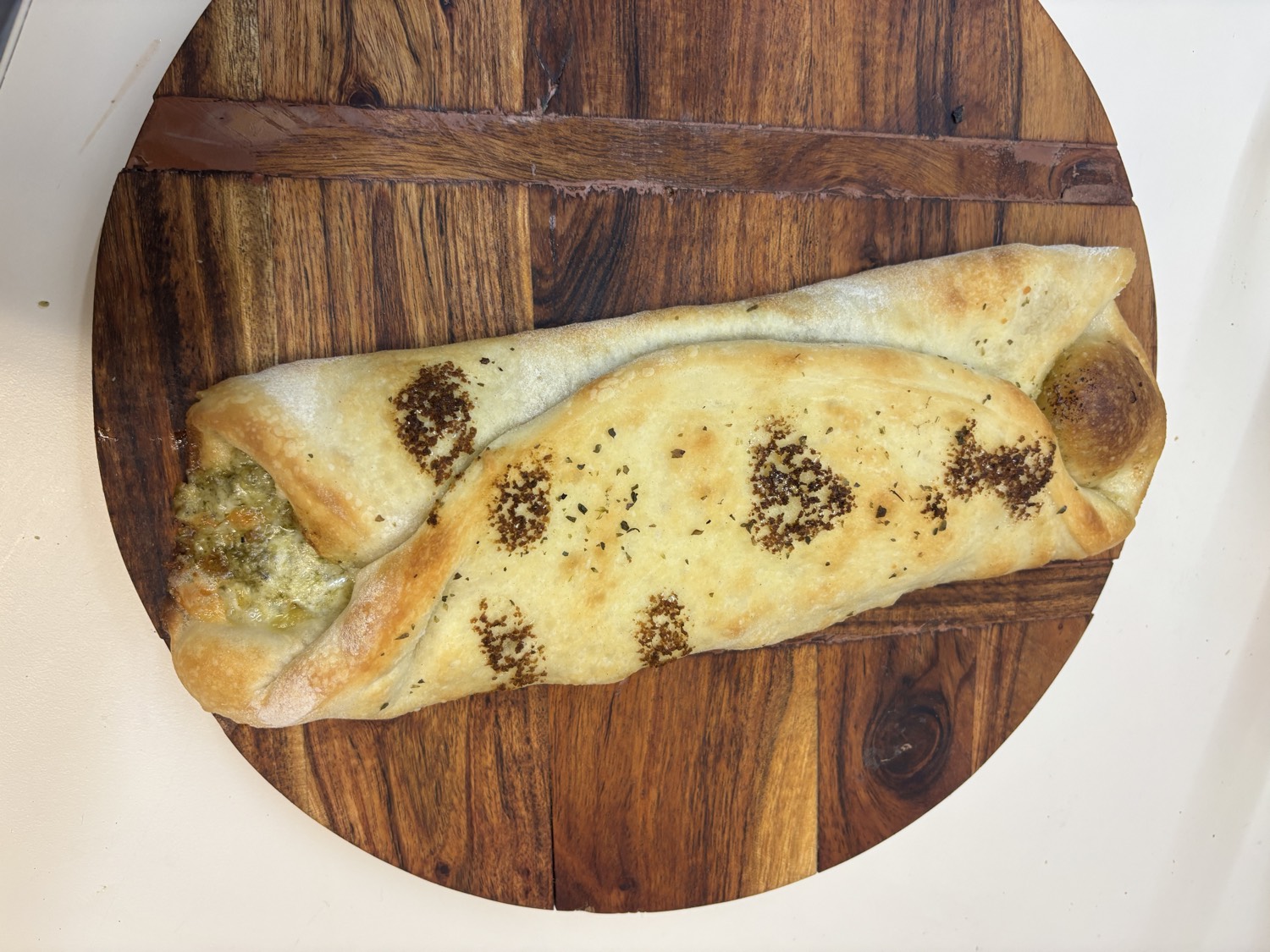 Pesto pizza pocket