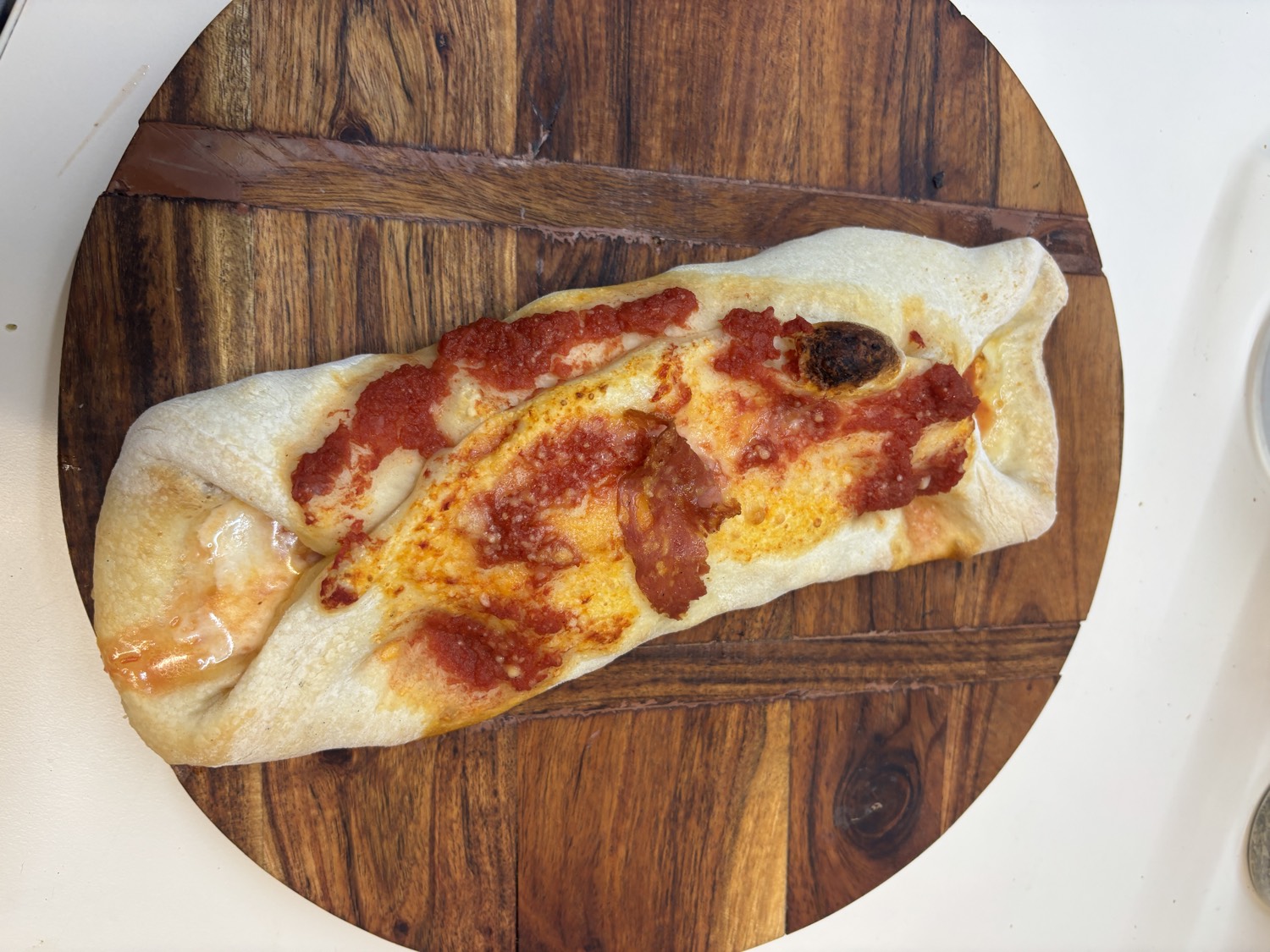 Hot salami pizza pocket