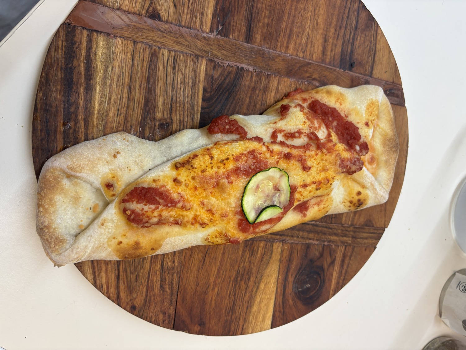Zucchini feta pizza pocket
